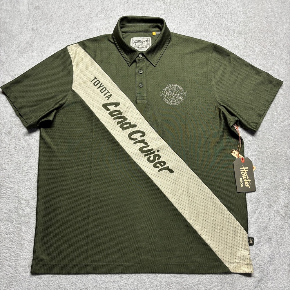 Howler Bros. Shirt Men's L Toyota Land Cruiser Tech Polo‎ Rustic Green NWT